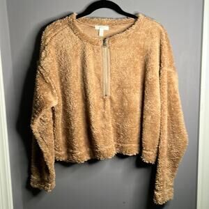 Abound Taupe Zippered Sherpa Size Medium